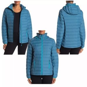 Gerry Weber Down Filled Miriam Quilted Down Puffer Jacket Hooded Canal Blue